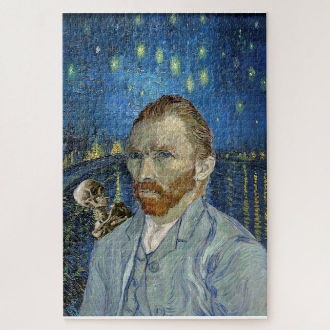 Quebra-cabeça Famoso retrato de esqueleto de pintura de Van Gogh (Vertical)