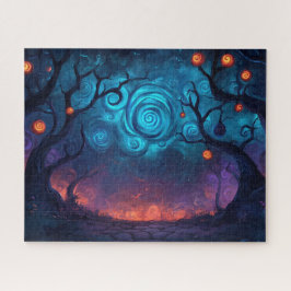 Quebra-cabeça Fantasia brilhando pouco sobre caminho encantado