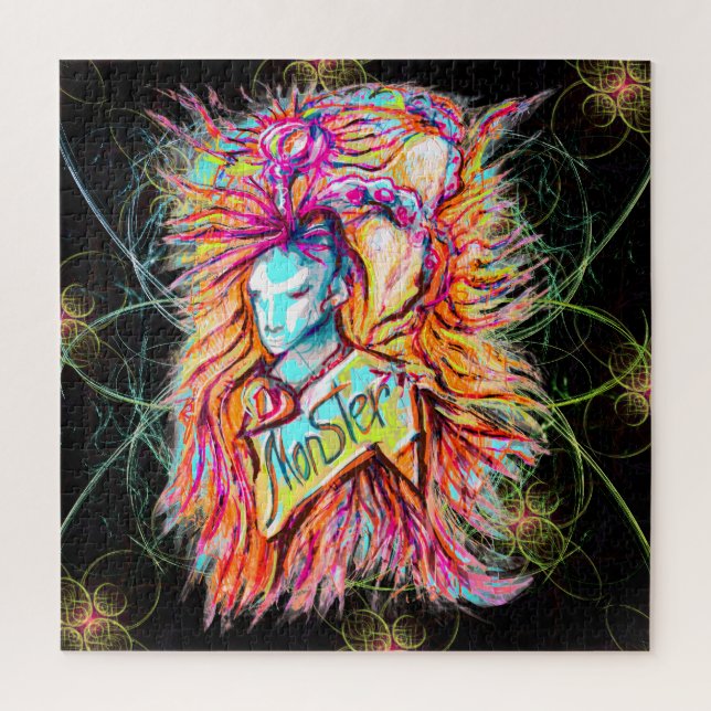 Quebra-cabeça Fantasia Colorida de Caneta de Arte Monstro (Vertical)