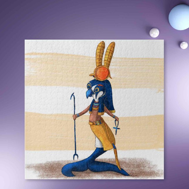 Quebra-cabeça Fantasia de Deus da Guerra do Falcão Egípcio Serei (Unique Egyptian Mermaid God of War Montu Jigsaw Puzzle)