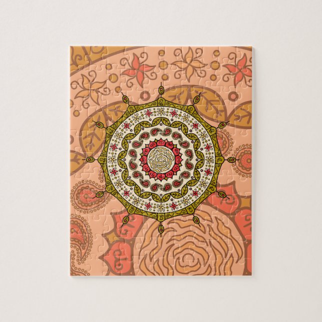 Quebra-cabeça Fantasia de Mehndi Dourado Puzzle (Vertical)
