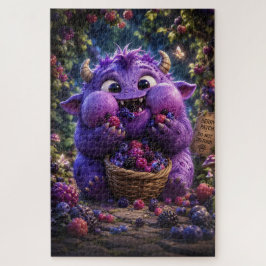 Quebra-cabeça Fantasia de Monstro Fofo Bandido de Frutas na Flor