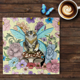 Quebra-cabeça Fantasia Floral de Gato Fada Tabby Pastel Capricho