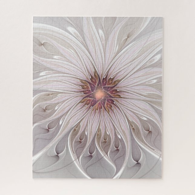 Quebra-cabeça Fantasia Floral, Flor Abstrata Moderna Pastel (Vertical)