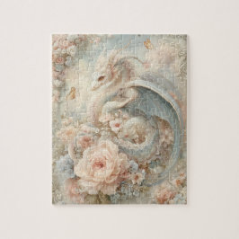 Quebra-cabeça Fantasia Floral Vintage Dragão Pastel Nostalgia