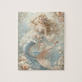 Quebra-cabeça Fantasia Floral Vintage Sereia Nostalgia Pastel