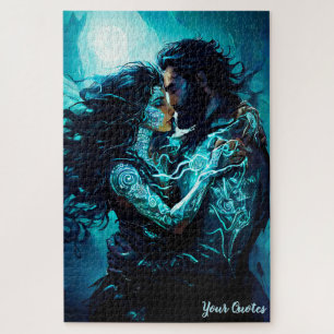 Quebra-cabeça Fantasia Romântica de Amantes sob a Lua Mística