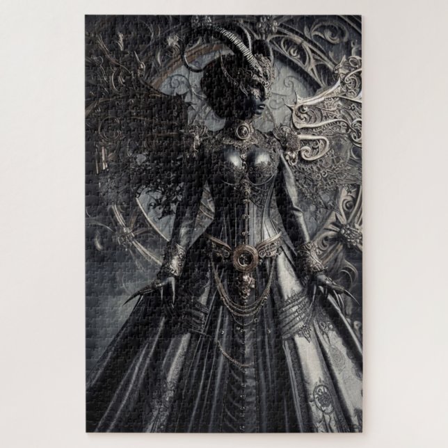 Quebra-cabeça Fantasia Steampunk Escuridão Demônio Moda (Vertical)