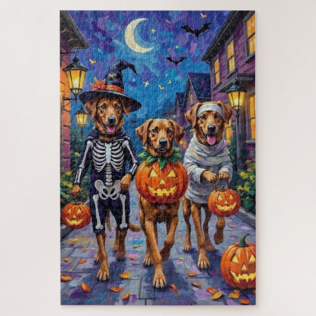 Quebra-cabeça Fantasias de Halloween para Cães Pastores da Anató (Vertical)