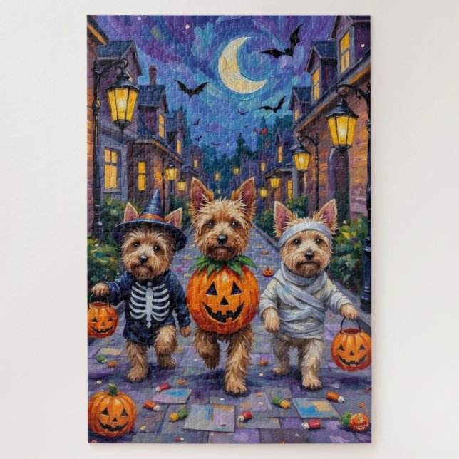 Quebra-cabeça Fantasias de Halloween para Cairn Terrier fazendo  (Vertical)