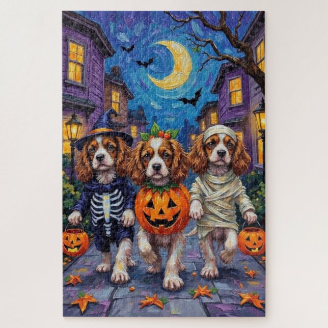 Quebra-cabeça Fantasias de Halloween para Cavalier King Charles  (Vertical)