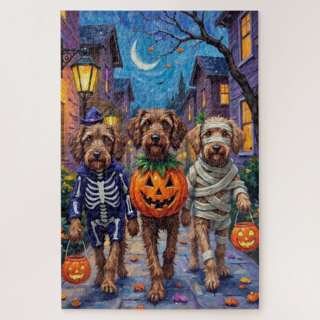 Quebra-cabeça Fantasias de Halloween para Griffon de Pelo Duro (Vertical)