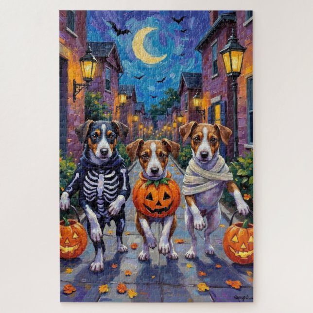 Quebra-cabeça Fantasias de Halloween para Jack Russell Trick-or- (Vertical)