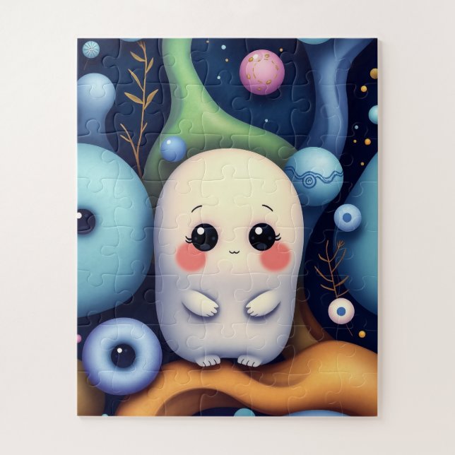 Quebra-cabeça Fantasma Gasto de Kawaii no Espaço Sonhento (Vertical)