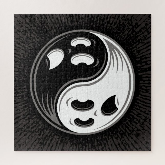 Quebra-cabeça Fantasma Yin Yang Black and White (Vertical)