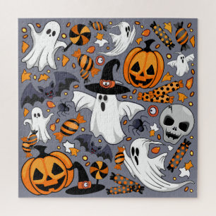 Quebra-cabeça Fantasmas Spooky e Monstros Cute Assustadores