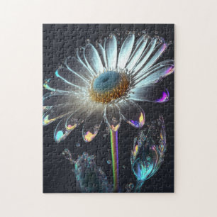 Quebra-cabeça Fantástica Surrealista Flor Cristal Colorida