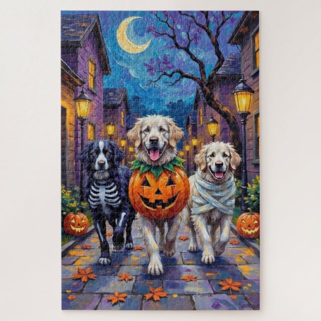 Quebra-cabeça Fantástico Grande Pirenéus de Trick-or-Treating no (Vertical)