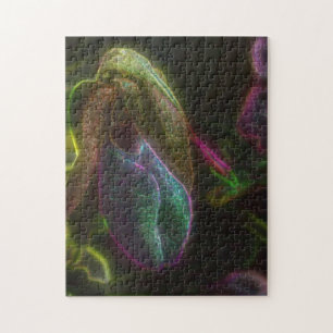 Quebra-cabeça Fantasy Blue Abstrato Lady Slipper Flower Art