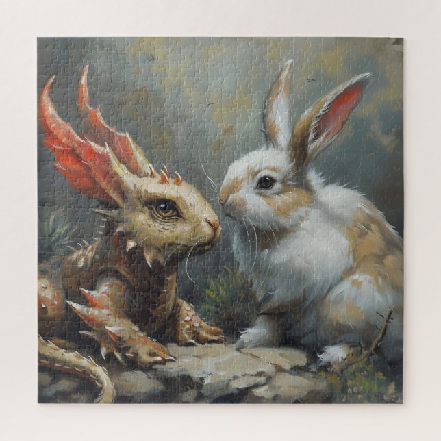 Quebra-cabeça Fantasy Dragon e Rabbit (Vertical)