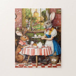 Quebra-cabeça Fantasy Rabbit Tea Party Animal