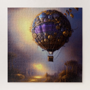 Quebra-cabeça Fantasy Steampunk Purple Vintage Balão de Ar Quent