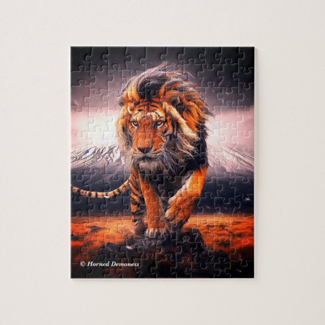 Quebra-cabeça Fantasy tiger-lion poster (Vertical)