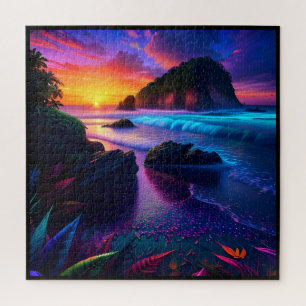 Quebra-cabeça Fantasy Tropical Beach One