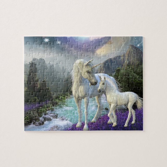 Quebra-cabeça Fantasy Unicorn e Foal Mystical (Horizontal)