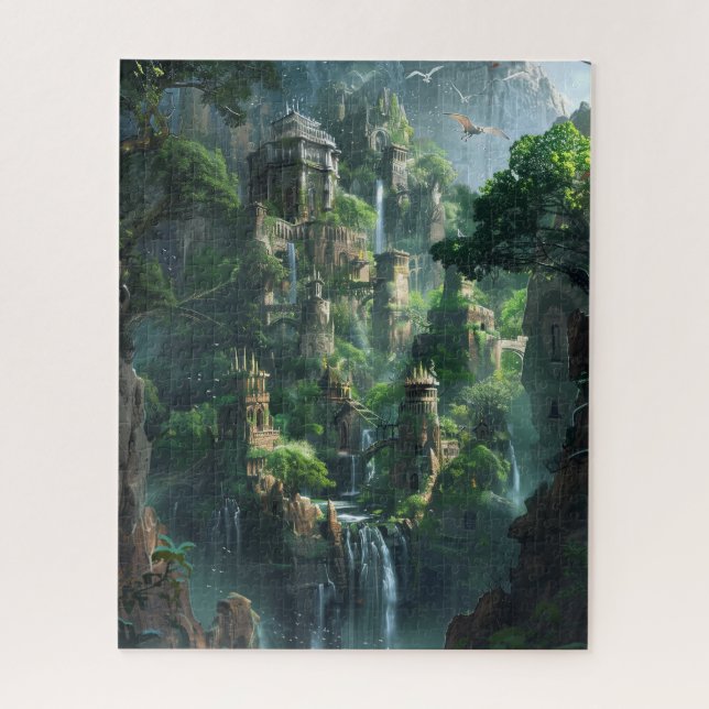 Quebra-cabeça Fantasy Waterfall Kingdom (Vertical)
