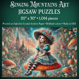 Quebra-cabeça Fantasy Wonderland Alice On Mushroom