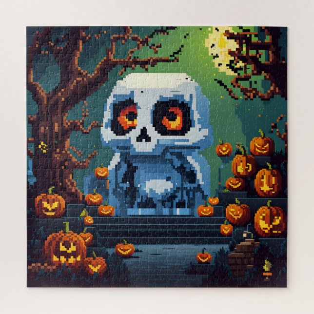 Quebra-cabeça Fantôme d'halloween en pixel art (Vertical)