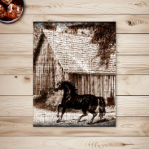Farmhouse Rustic Barn Horse