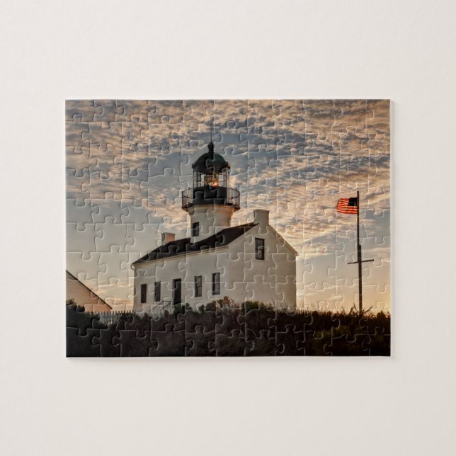 Quebra-cabeça Farol ao pôr do sol, Califórnia (Horizontal)