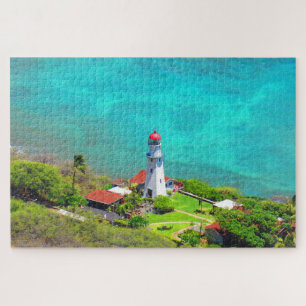 Quebra-cabeça farol azul de cabeça de diamante