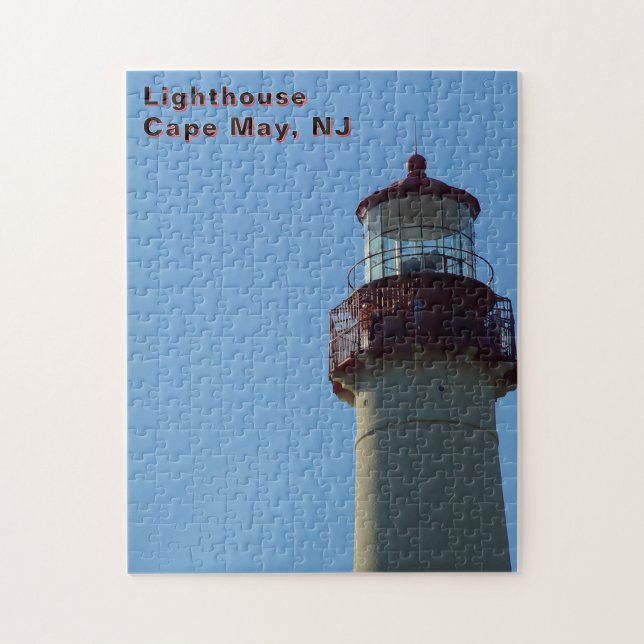 Quebra-cabeça Farol Branco Vermelho, Cape May, NJ (Vertical)