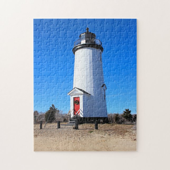 Quebra-cabeça Farol Cape Poge, Massachusetts Chappaquiddick (Vertical)