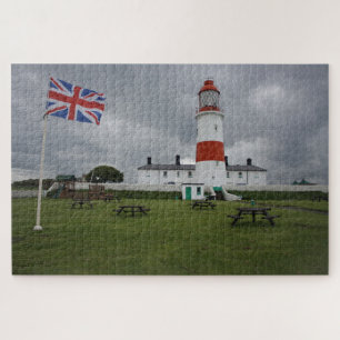Quebra-cabeça Farol com a Bandeira Britânica