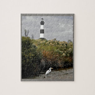 Quebra-cabeça Farol da ilha de Bodie com Egret
