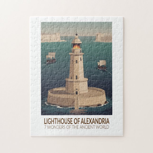 Quebra-cabeça Farol de Alexandria 7 Maravilhas do Mundo (Vertical)