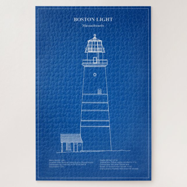 Quebra-cabeça Farol de Boston Light - Massachusetts - AD (Vertical)