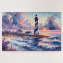 Quebra-cabeça Farol de Cape Hatteras na Linha Costeira Sunset