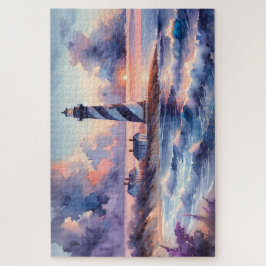 Quebra-cabeça Farol de Cape Hatteras na Linha Costeira Sunset