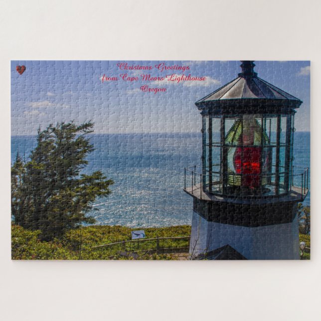 Quebra-cabeça Farol de Cape Mears Oregon.  (Horizontal)