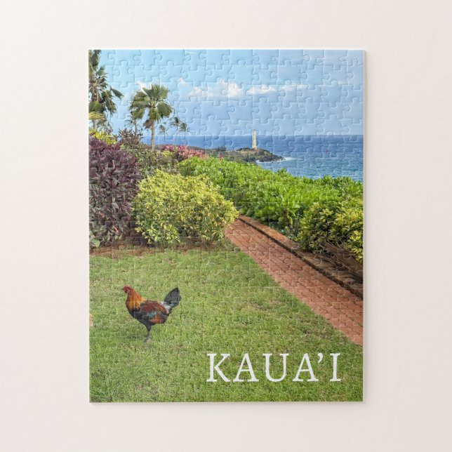 Quebra-cabeça Farol de Kauai Ninini Point Havaí (Vertical)