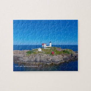 Quebra-cabeça Farol de Maine do Oceano Atlântico Claro Nubble