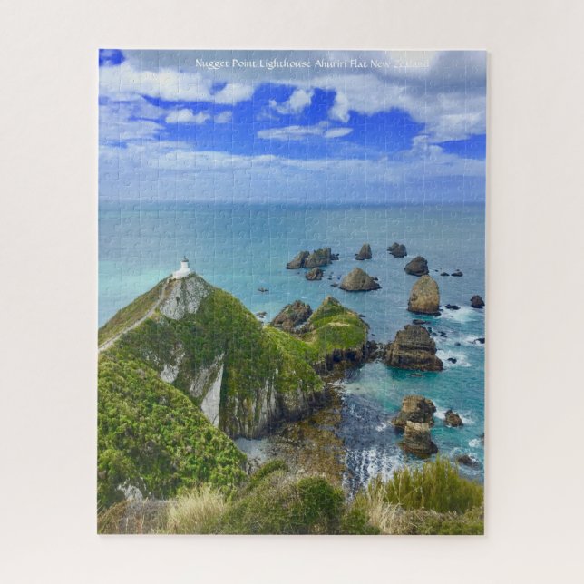 Quebra-cabeça Farol de Nugget Point Ahuriri Flat Nova Zelândia (Vertical)