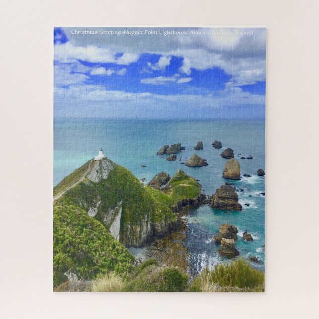Quebra-cabeça Farol de Nugget Point Ahuriri Flat Nova Zelândia (Vertical)
