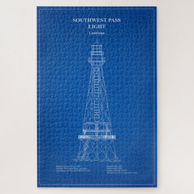 Quebra-cabeça Farol de Passagem do Sudoeste - Louisiana - AD (Vertical)