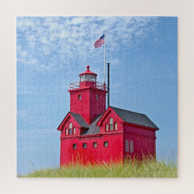 Quebra-cabeça Farol do Big Red Michigan (Vertical)